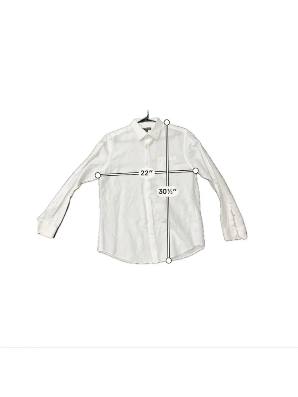 Banana Republic Large Mens White Slim Fit Button-Up Shirt Classic Minimalist